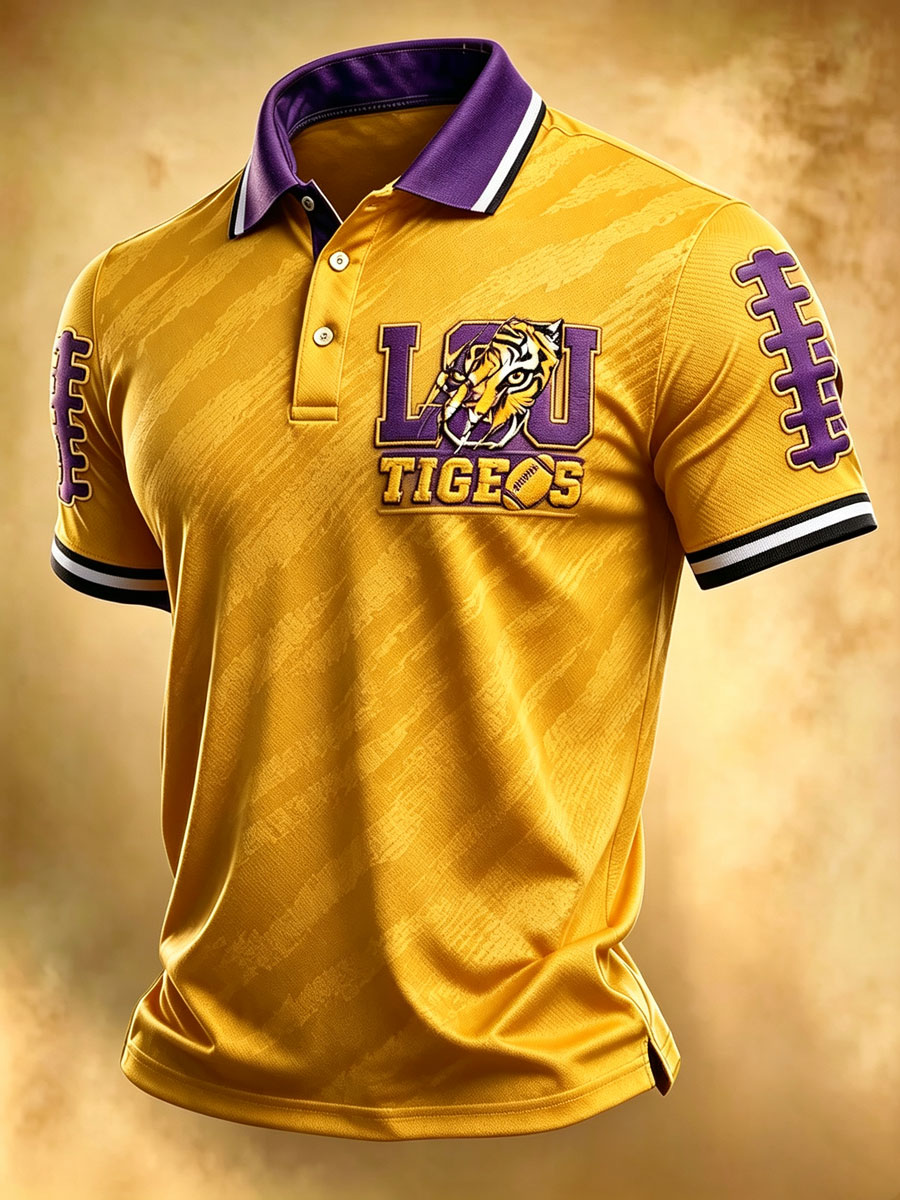 Men's Football Sports Casual Polo Shirt