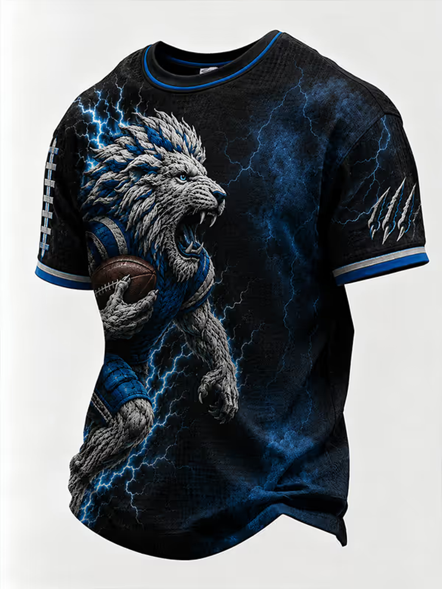 Men's Football Fan Printed Casual T-Shirt