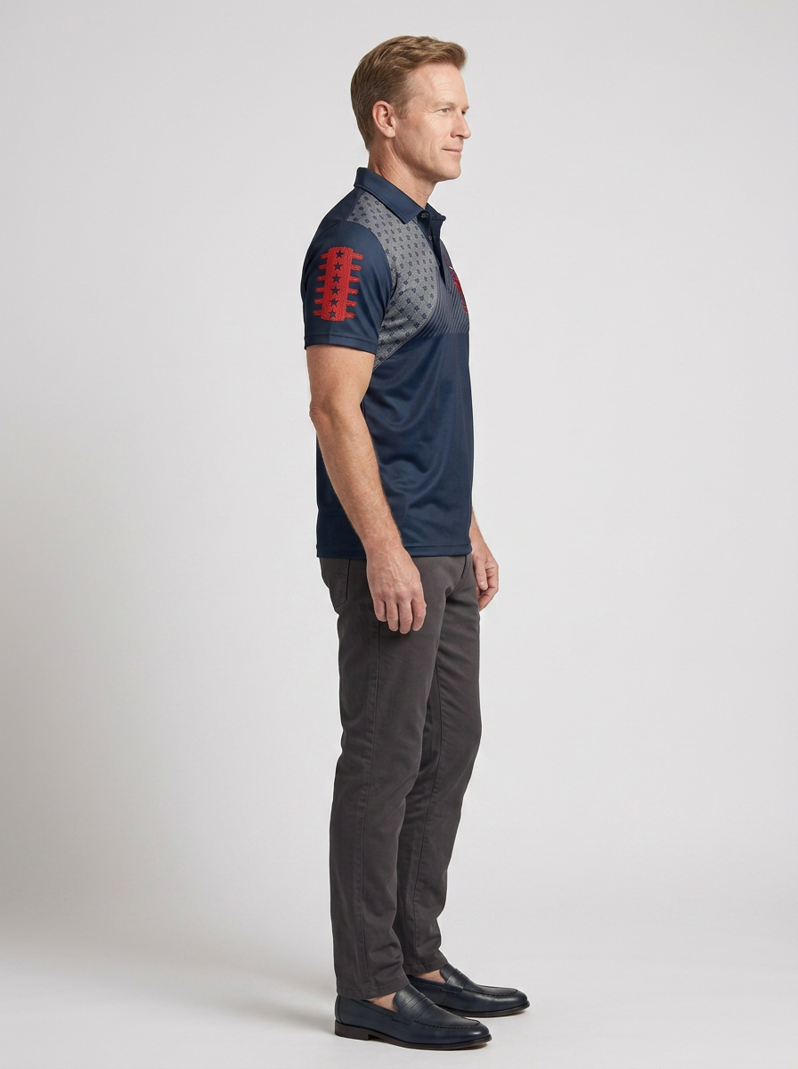 Men's Houston Texans Bull Football Stars Printed Polo Shirt