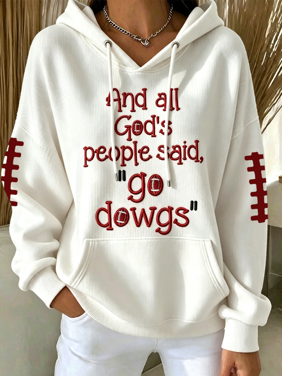 Women'S College Football Printed Hooded Sweatshirt