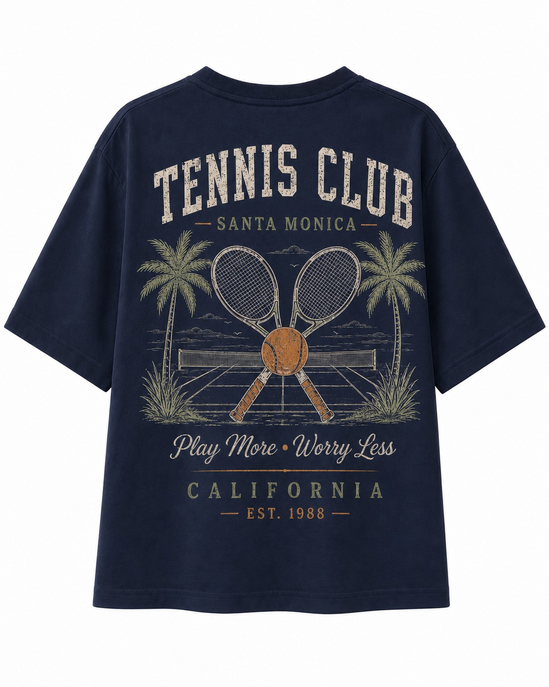 Santa Monica Tennis V-Neck Tee