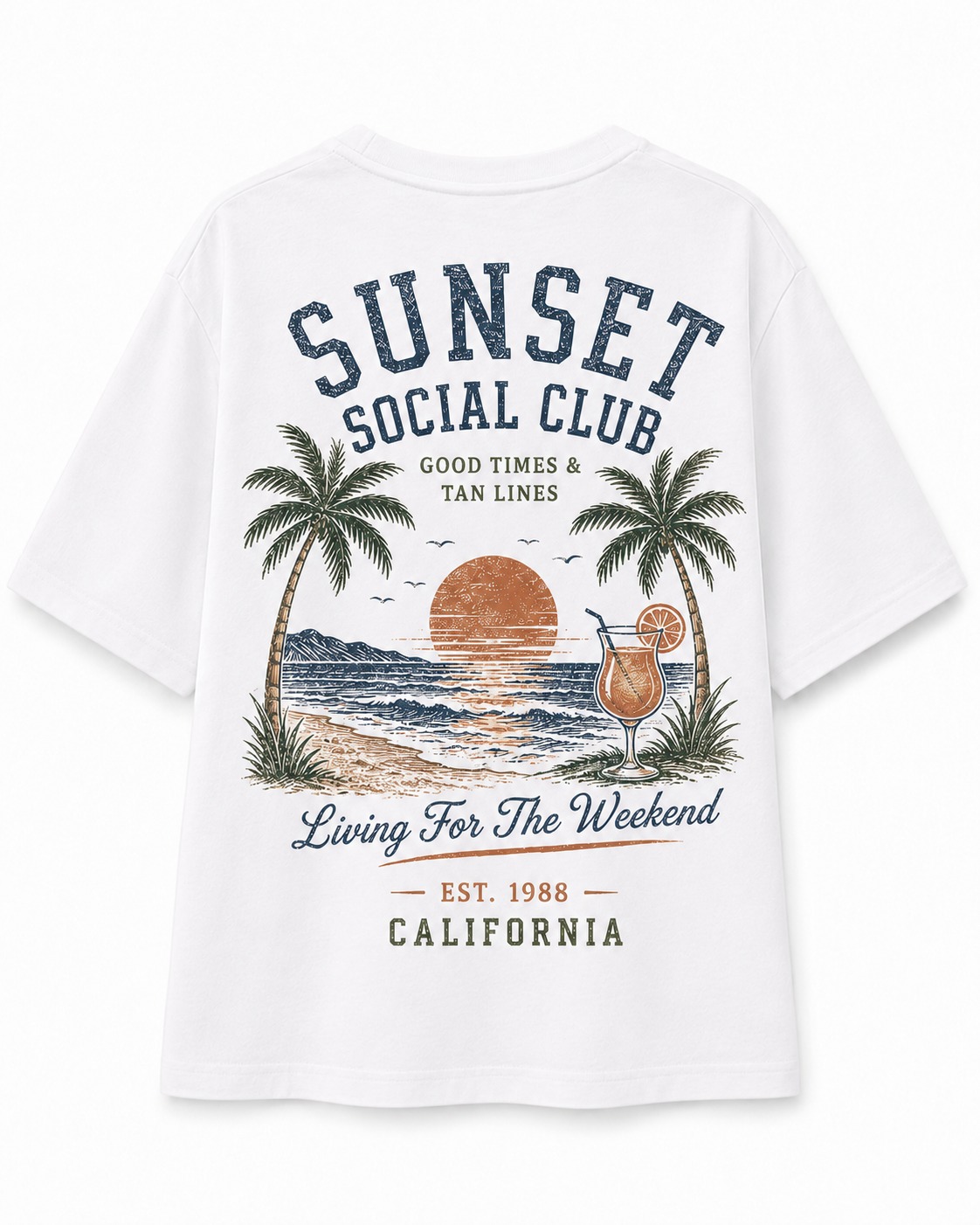 Sunset Social Club Active V-Neck Tee