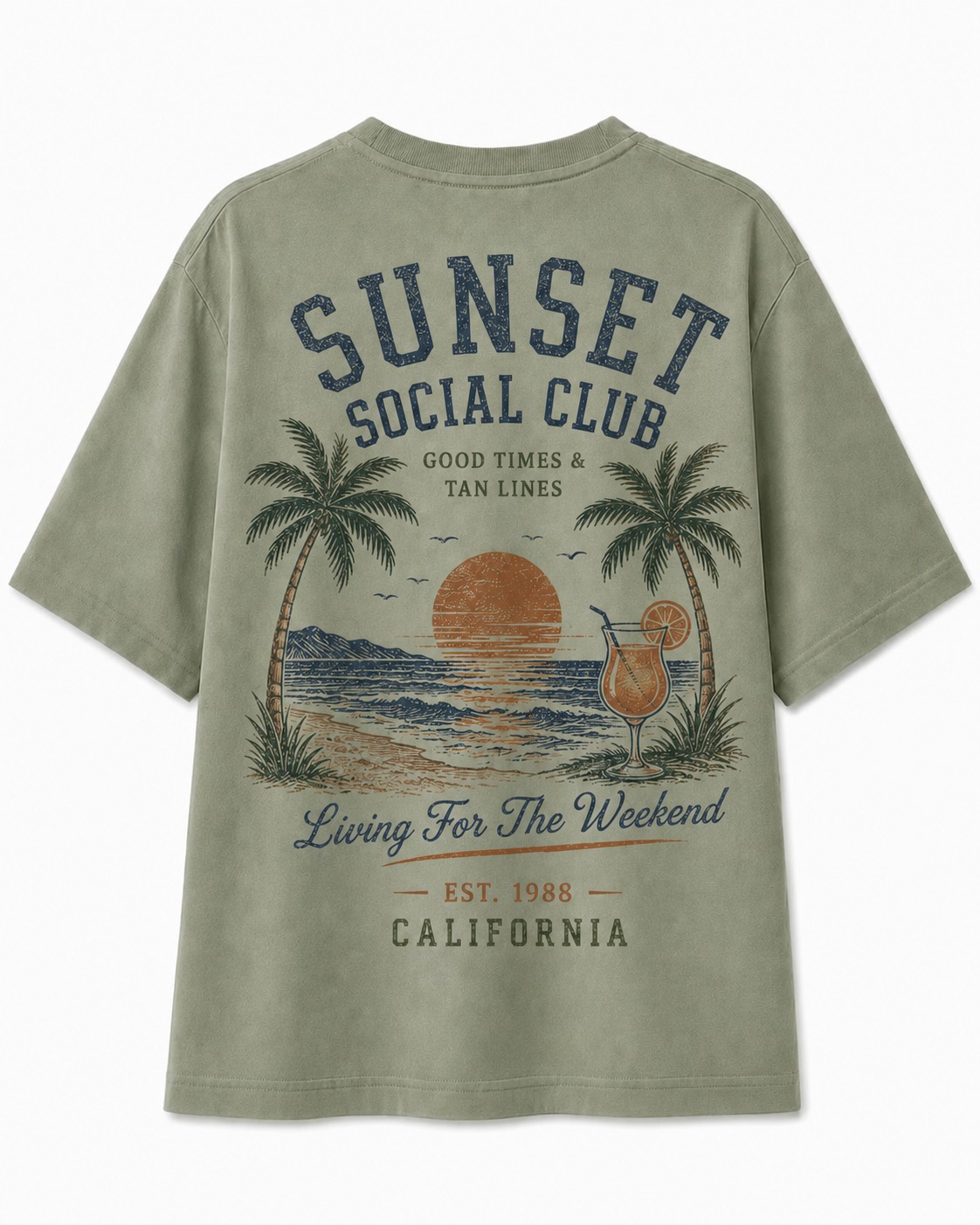 Sunset Social Club Active V-Neck Tee