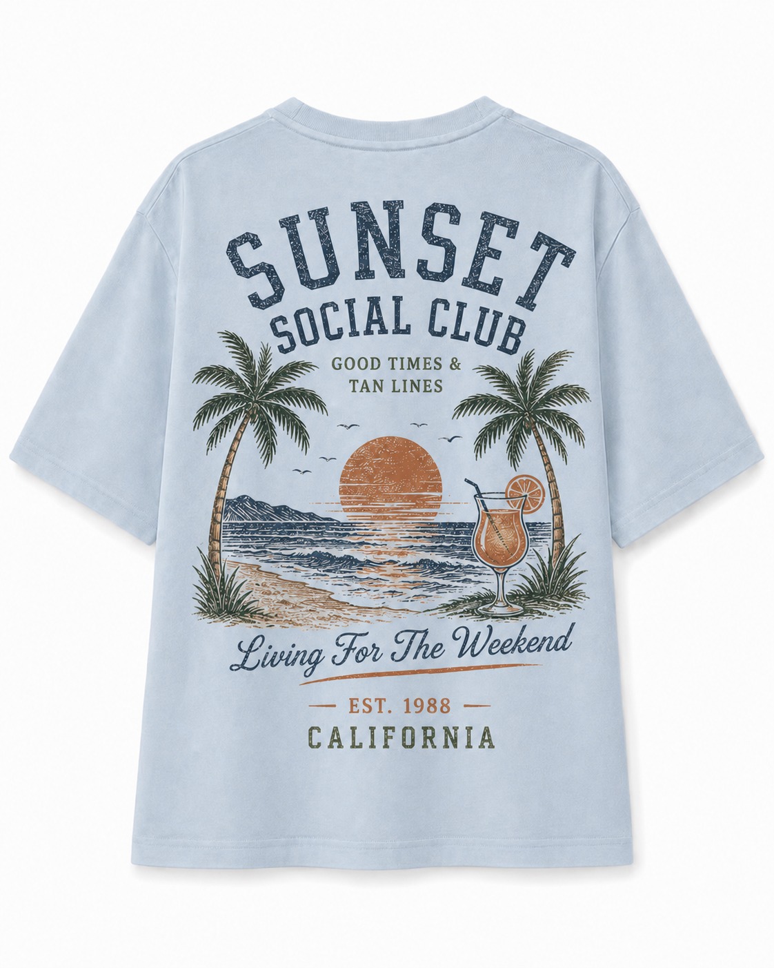 Sunset Social Club Active V-Neck Tee