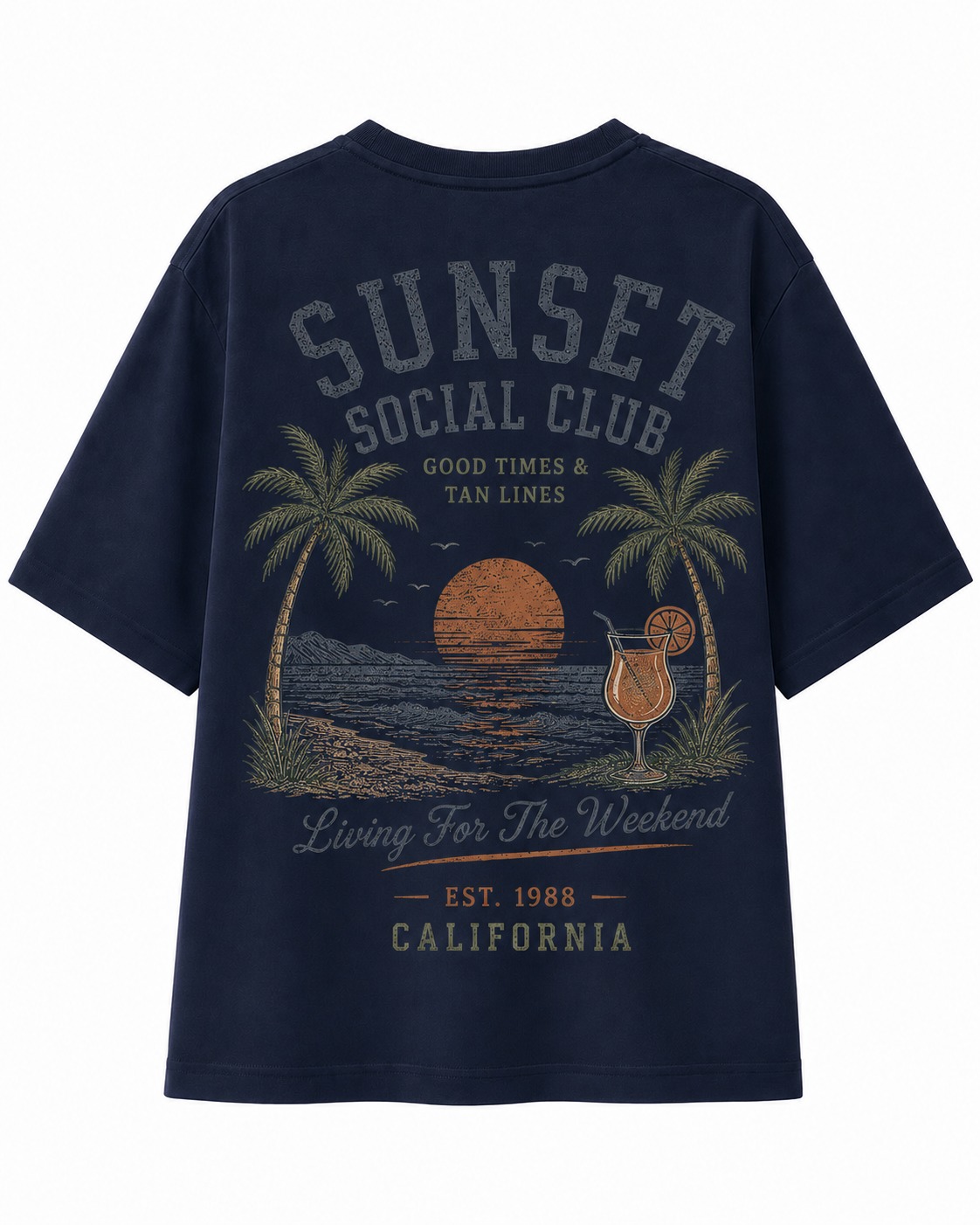 Sunset Social Club Active V-Neck Tee