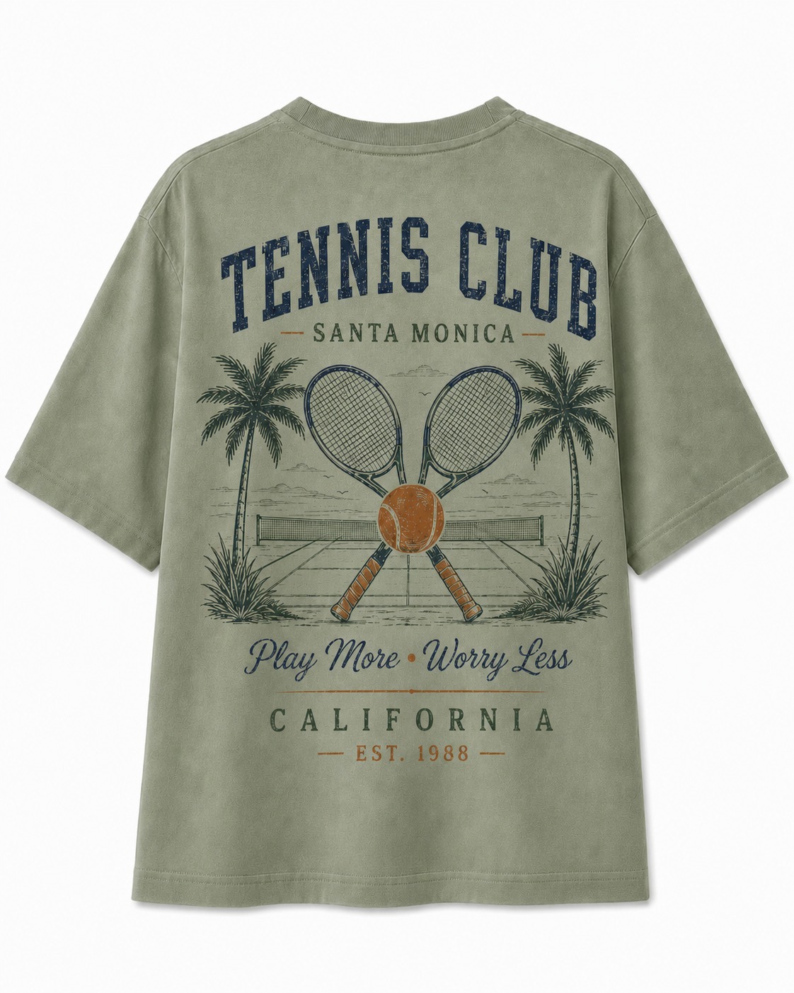 Santa Monica Tennis V-Neck Tee