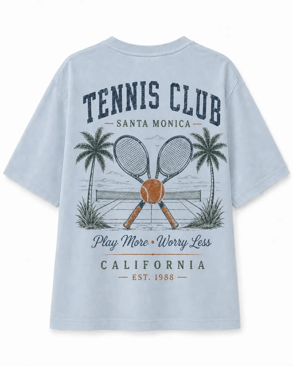 Santa Monica Tennis V-Neck Tee