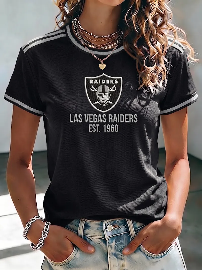 Women's Casual Football Print T-Shirt
