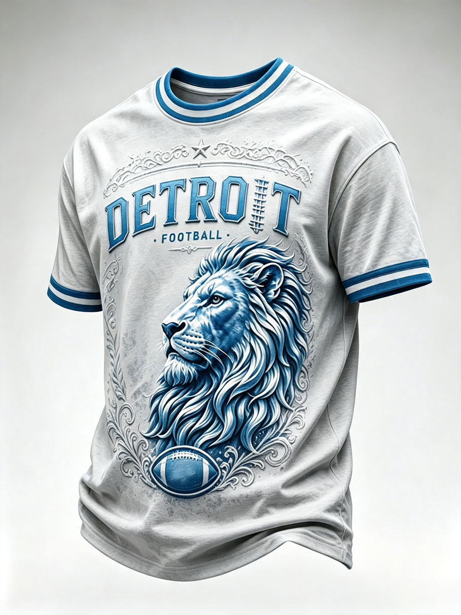 Men's Football Fan Printed Casual T-Shirt