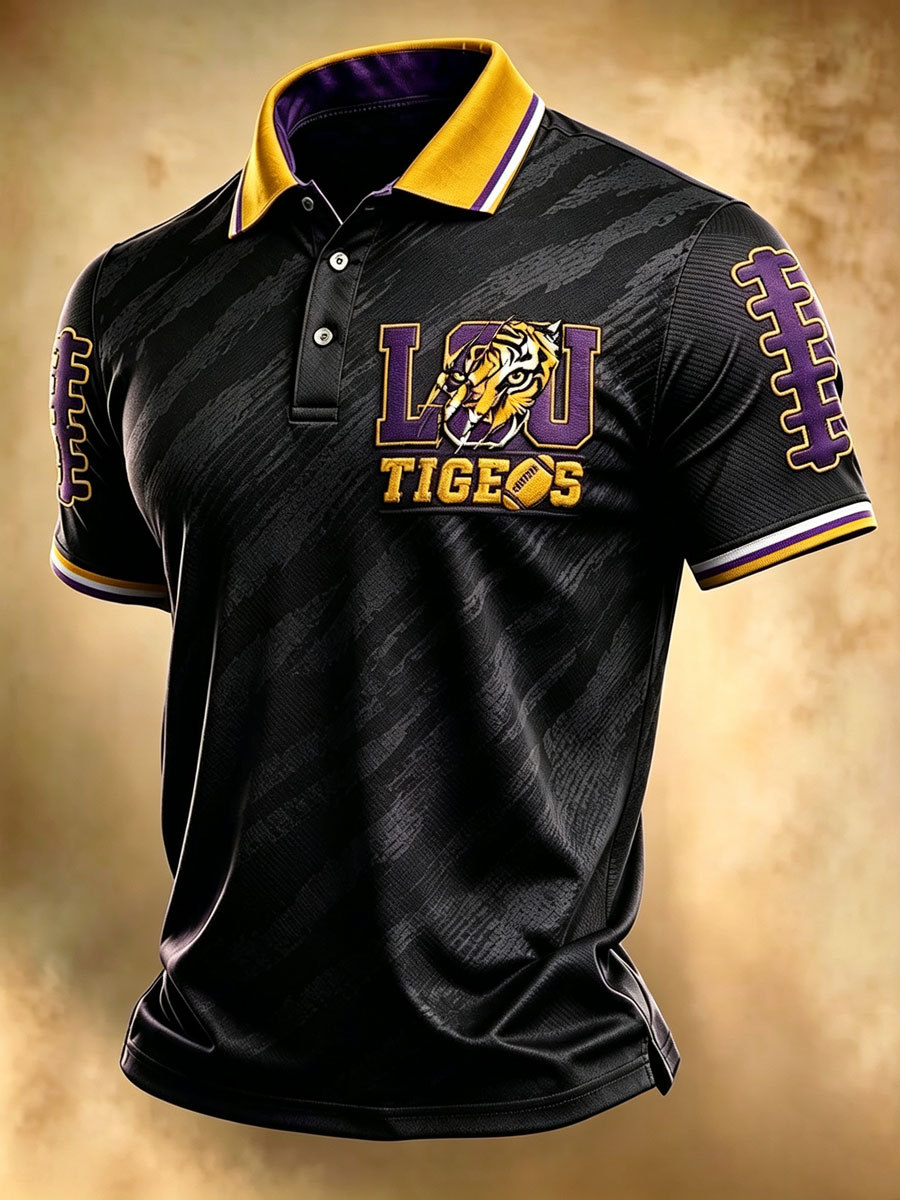 Men's Football Sports Casual Polo Shirt