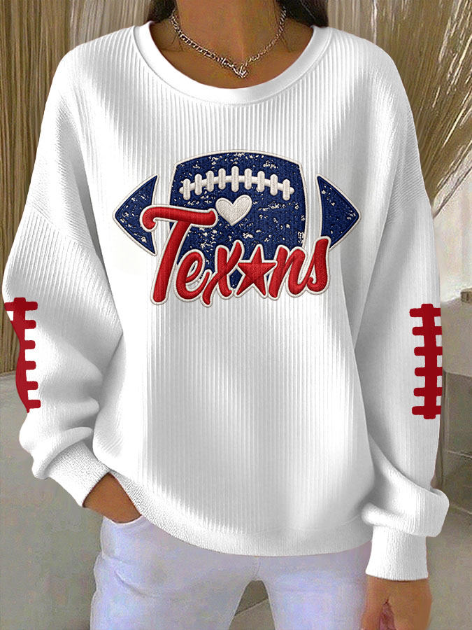 Women'S Football Print Casual Sweatshirt