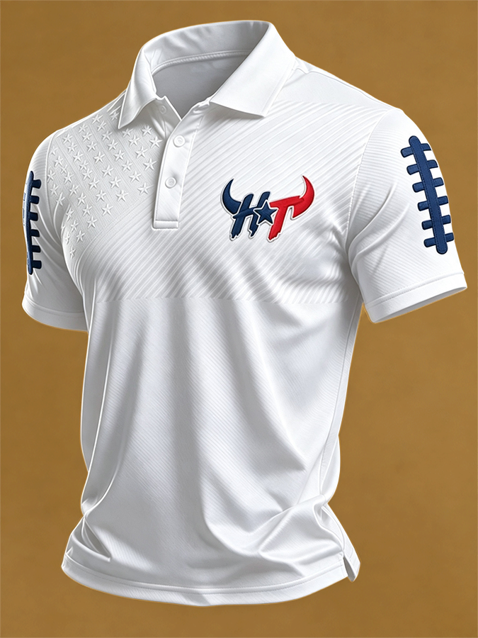 Men's Football Print Casual Printed T-shirt