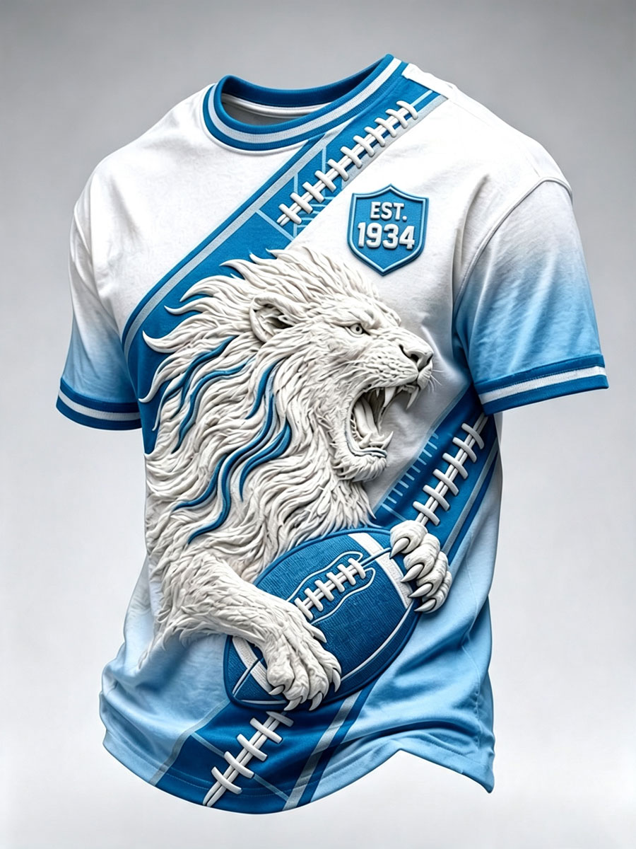 Men's Football Fan Printed Casual T-Shirt