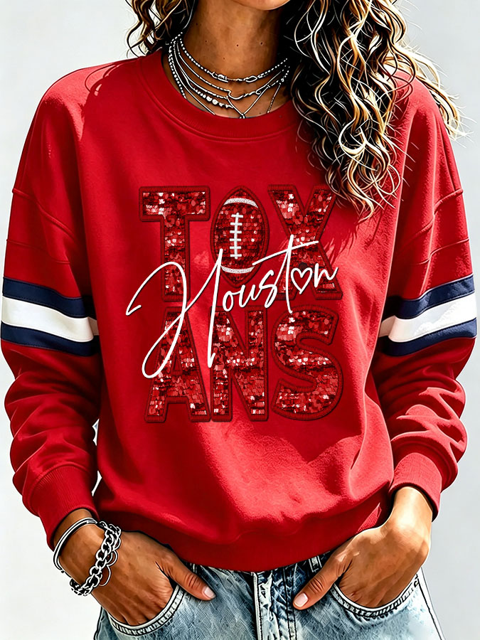 Ladies' Rugby Printed Round Neck T-Shirt