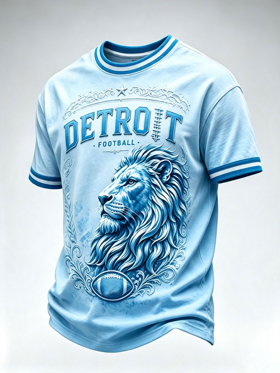 Men's Football Fan Printed Casual T-Shirt