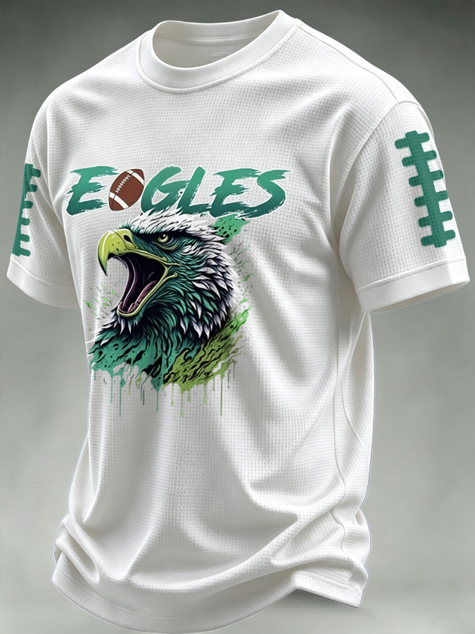 Men'S Football Print Waffle T-Shirt