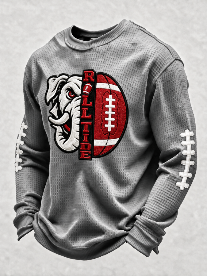 Men'S Football  Printed Waffle T-Shirt