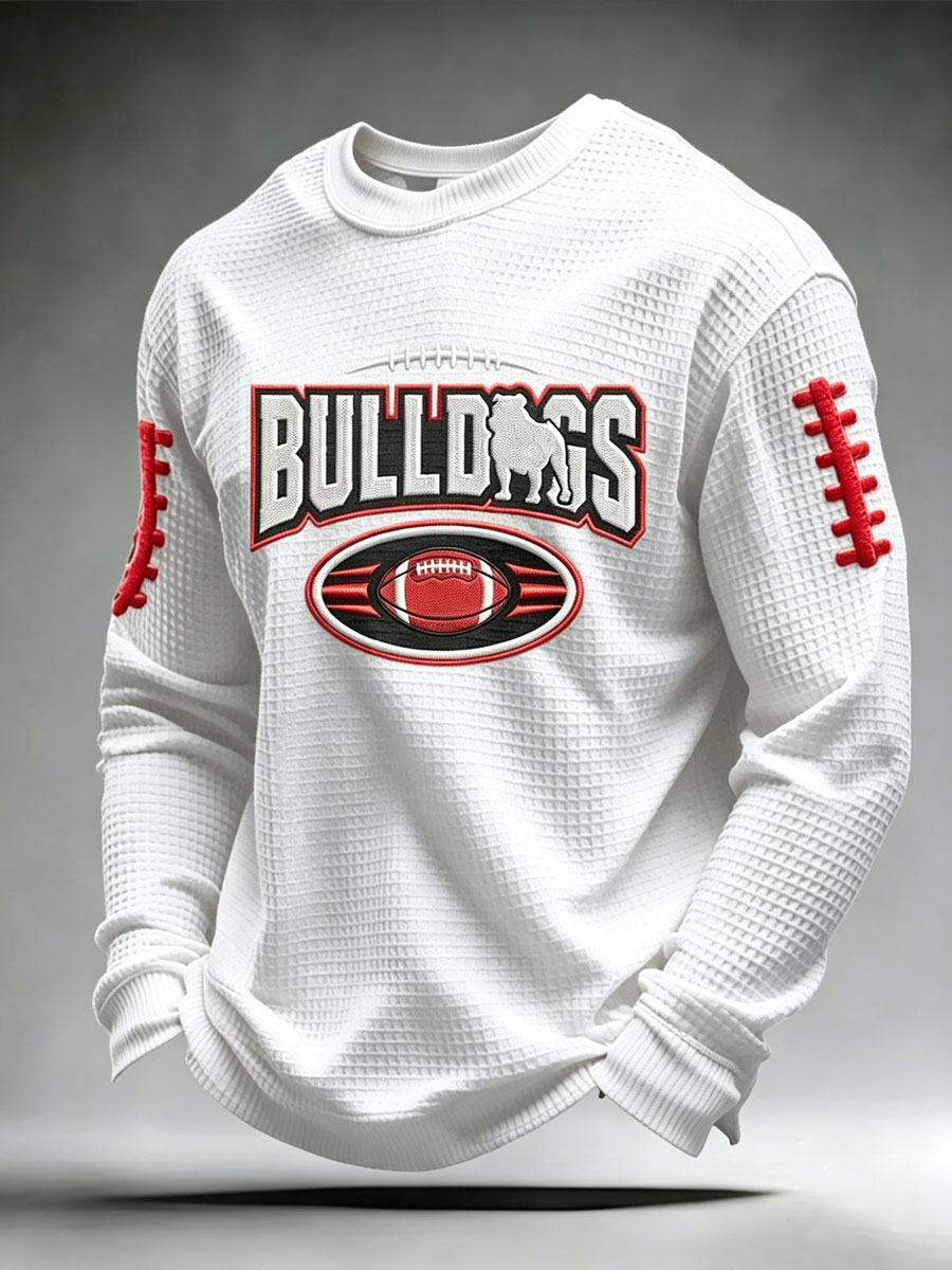 Men'S University Team Fan Rugby Printed Waffle T-Shirt