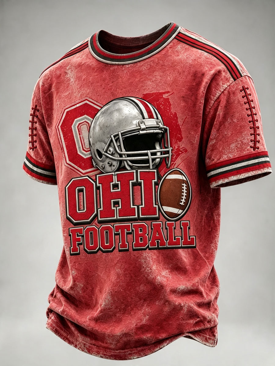 Men's Football Print Casual T-Shirt