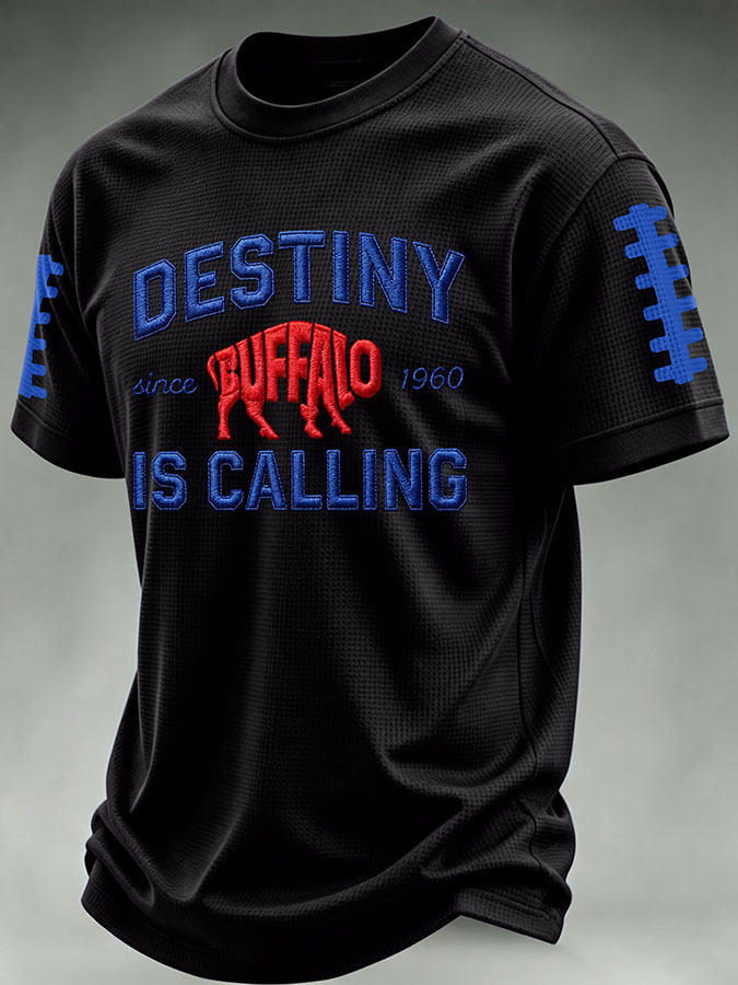 Men'S Football Print Waffle T-Shirt