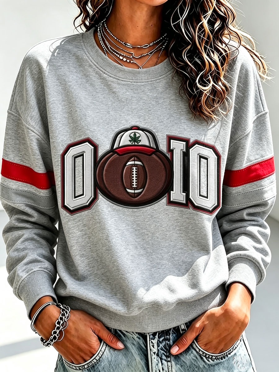 Ladies' Rugby Printed Round Neck T-Shirt
