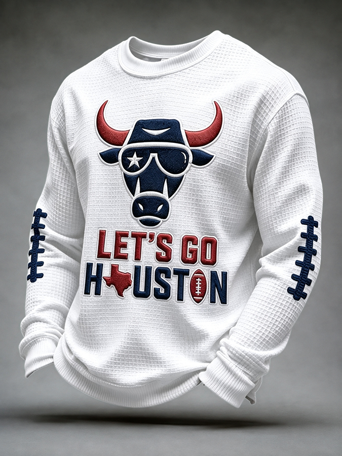 Men'S Football Enthusiast Sports Waffle Top