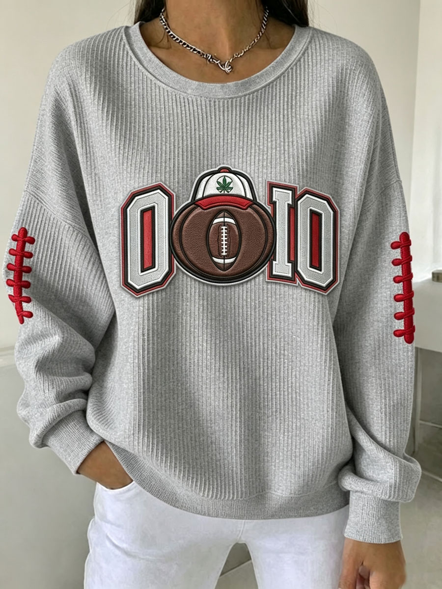 Women's Football Fan Printed Vintage Hoodie