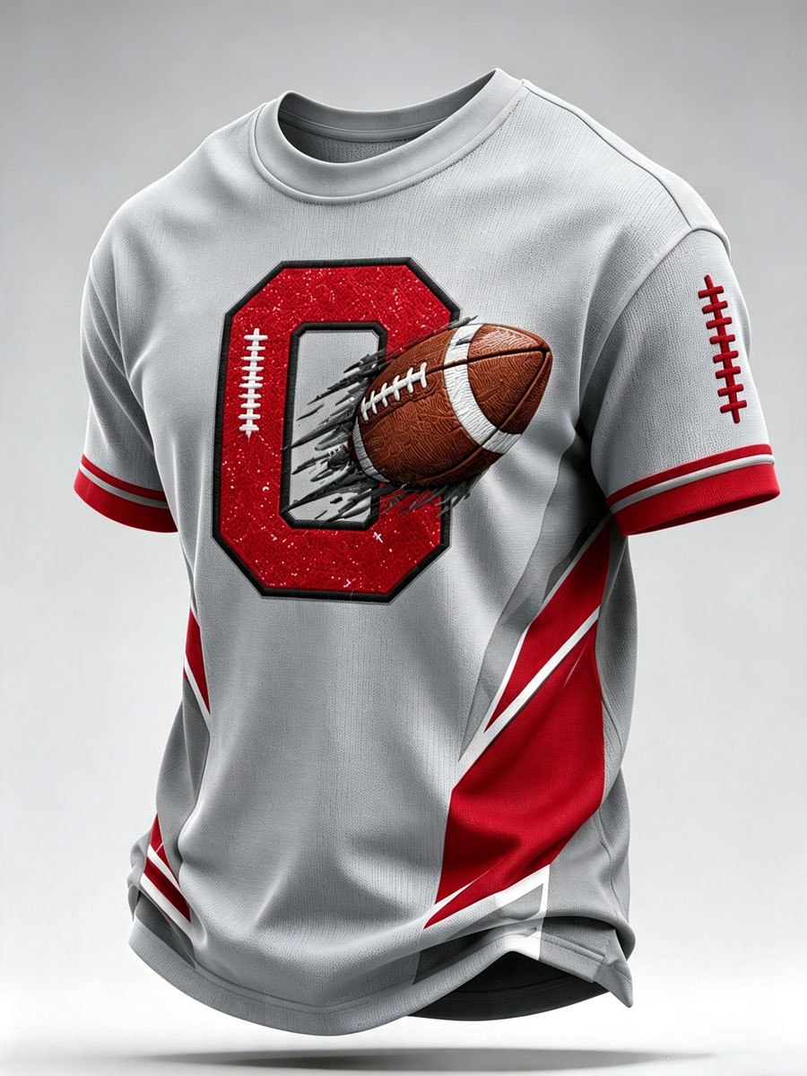 Men's Football Print Casual T-Shirt