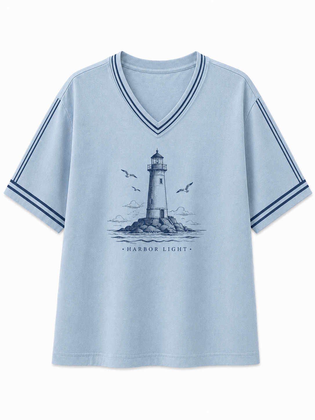 Harbor Light Coastal V-Neck Tee