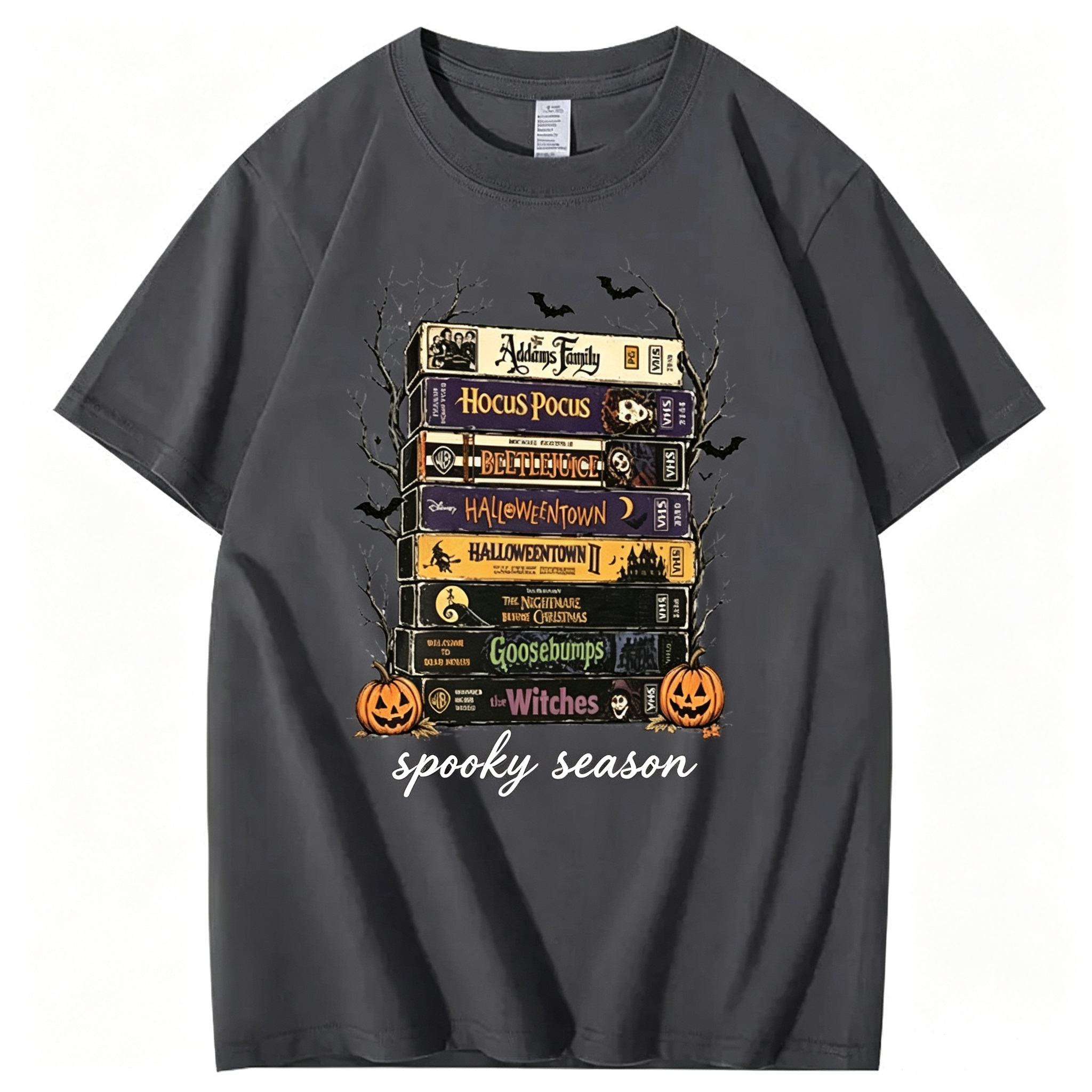 90s Halloween VHS Tape Stack Tee