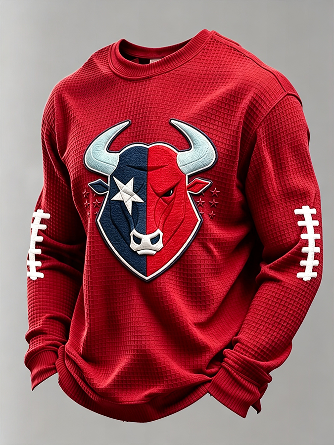 Men'S Football Enthusiast Sports Waffle Top