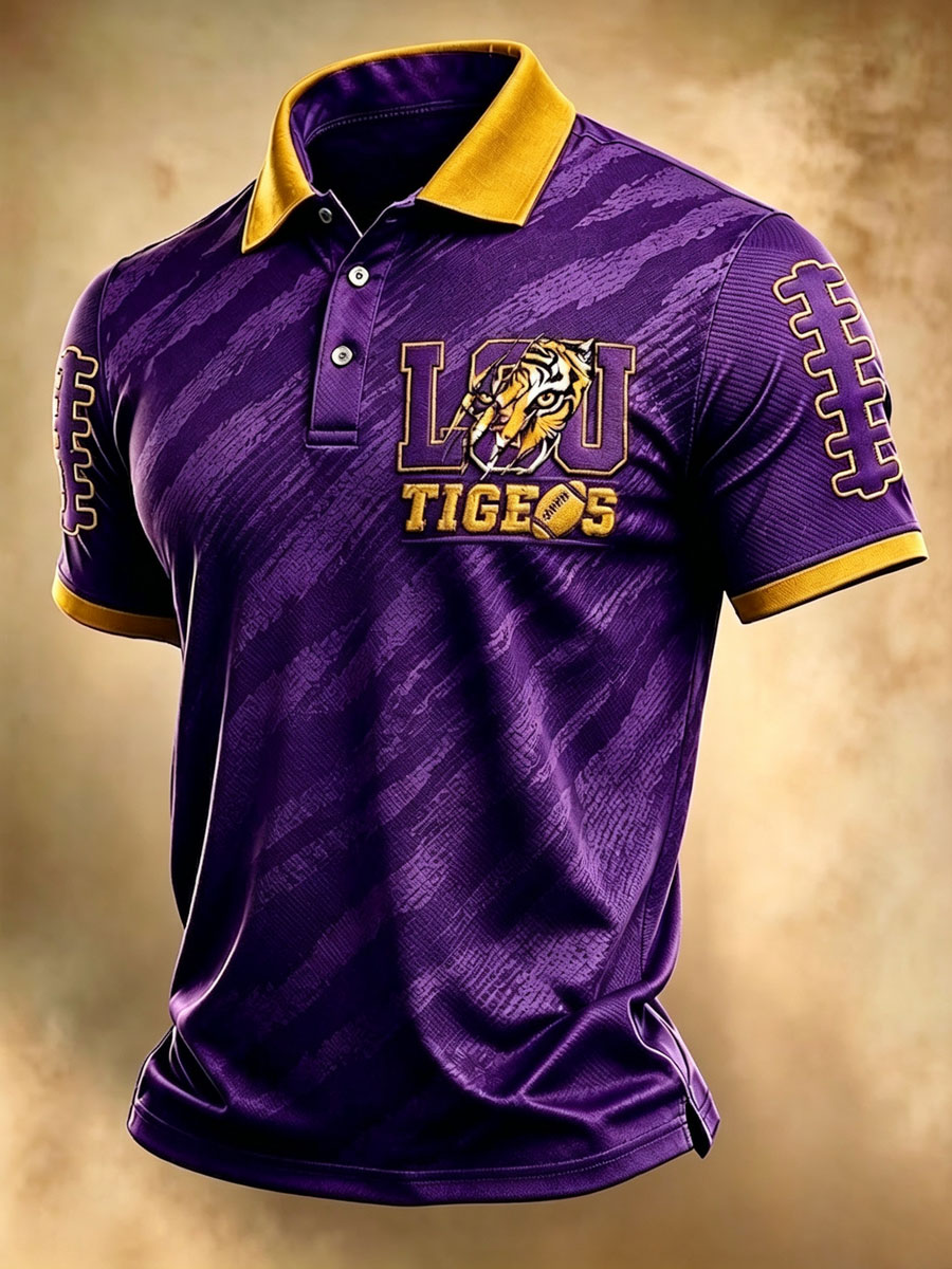 Men's Football Sports Casual Polo Shirt