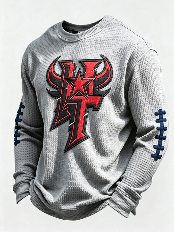 Men'S Football Enthusiast Sports Waffle Top