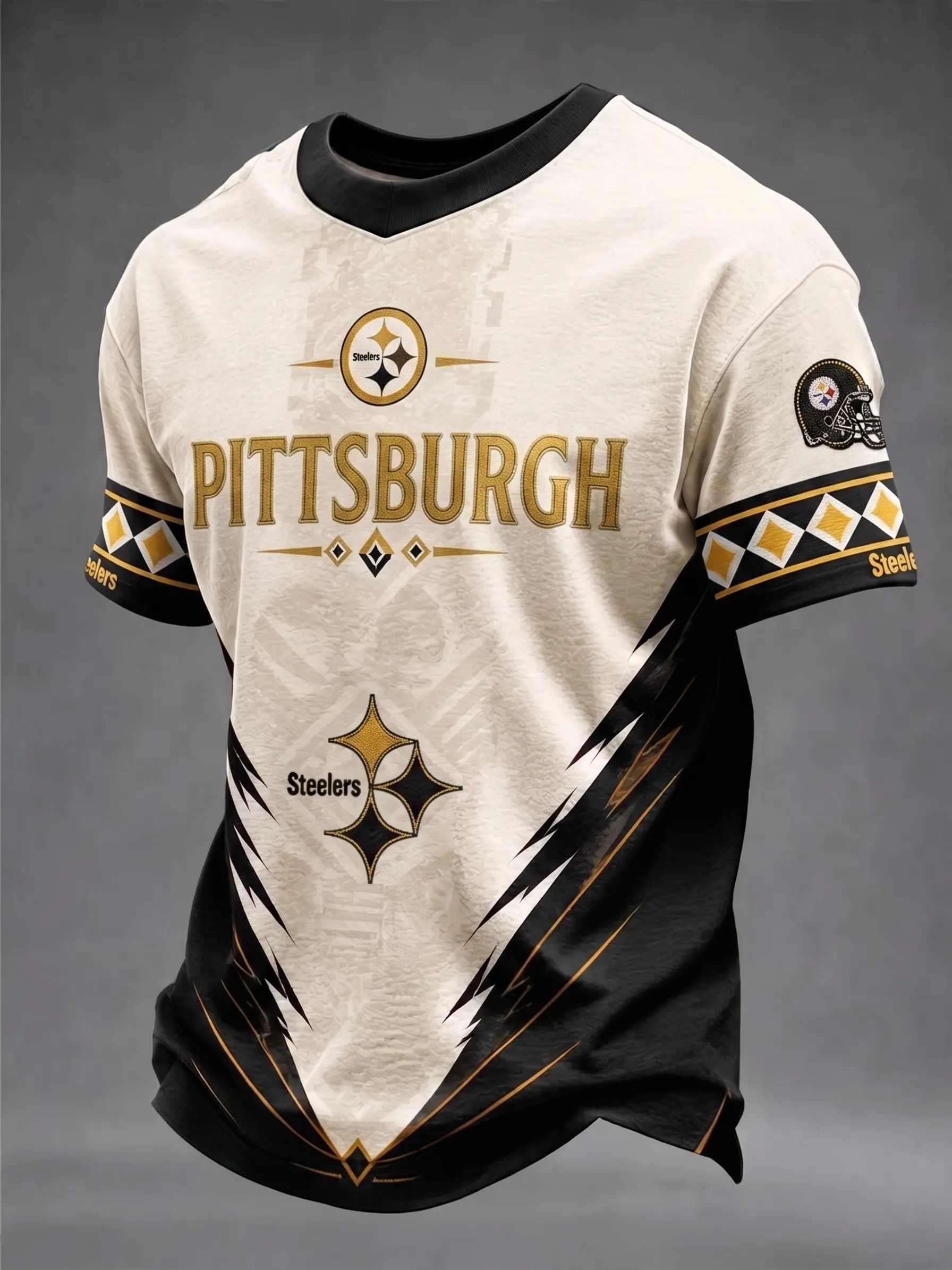 Men's Pittsburgh Steelers Retro Printed Polo Shirt