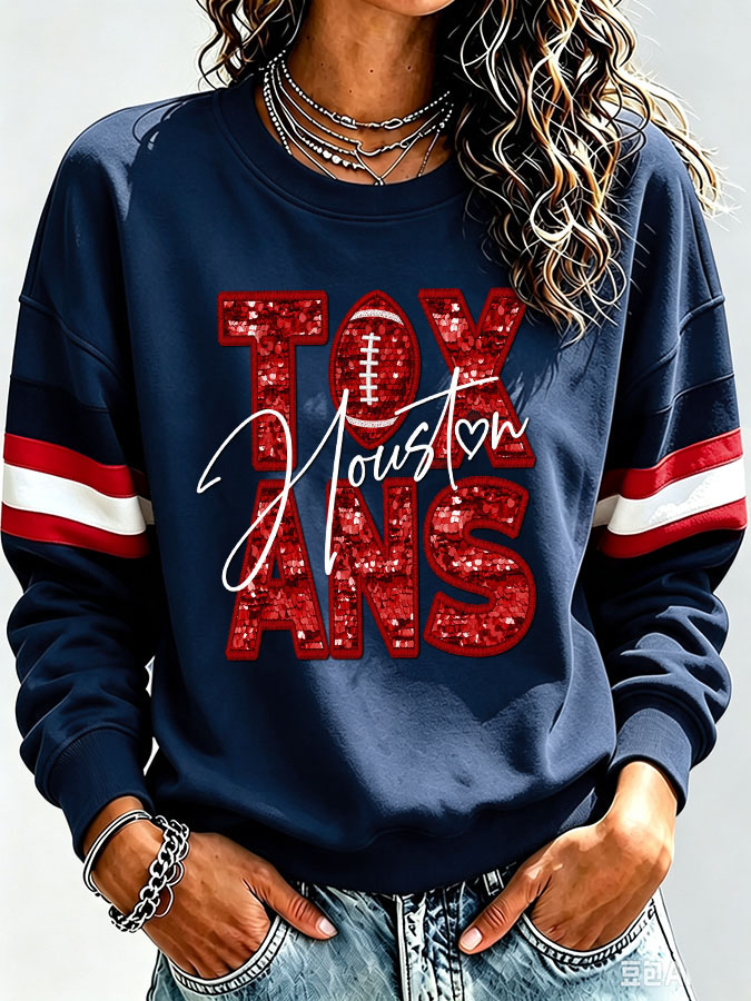 Ladies' Rugby Printed Round Neck T-Shirt