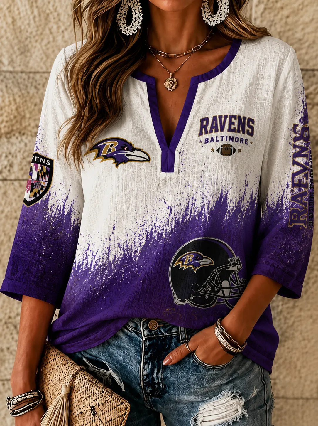Women's Football Print Shirt