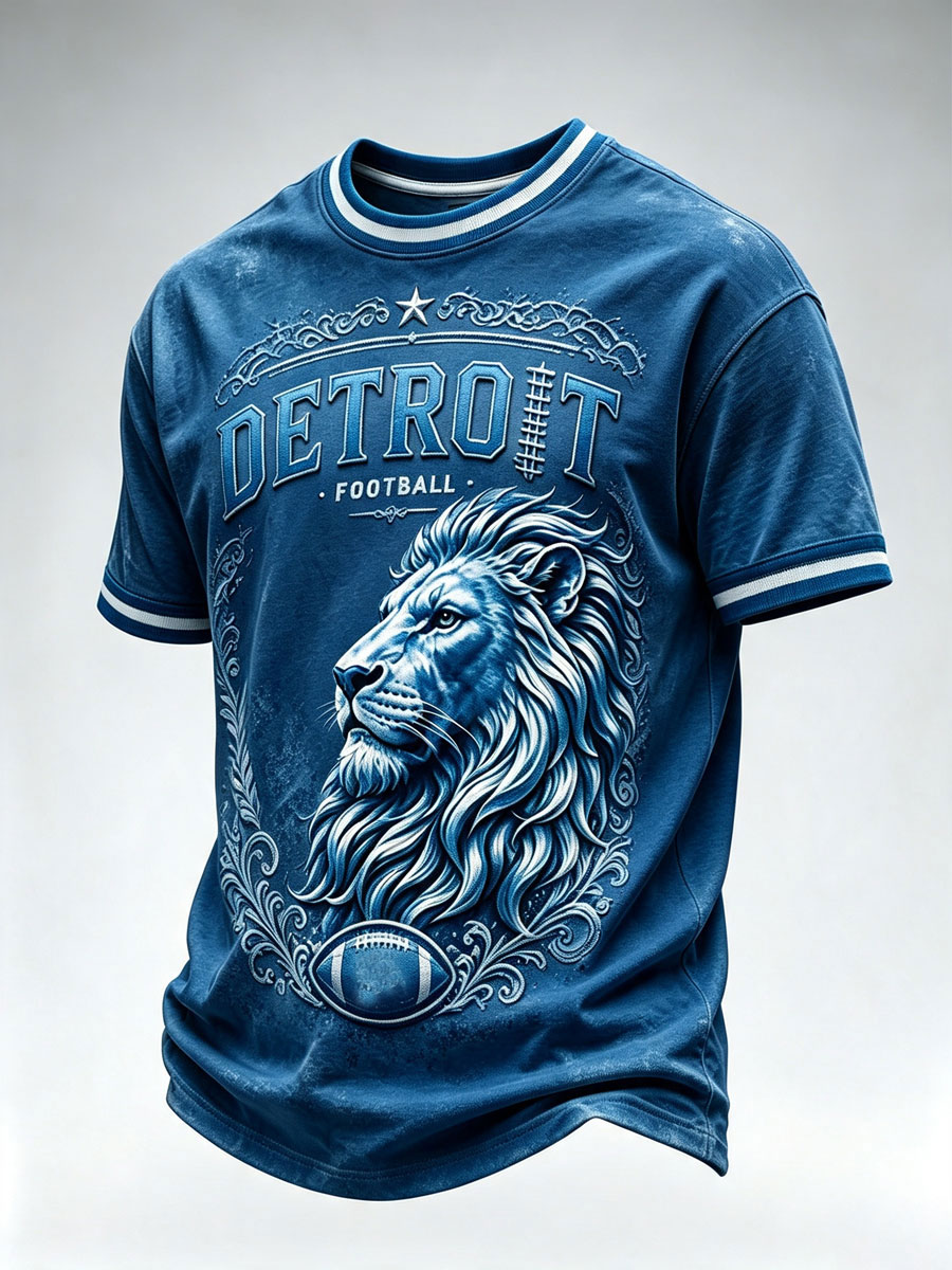 Men's Football Fan Printed Casual T-Shirt