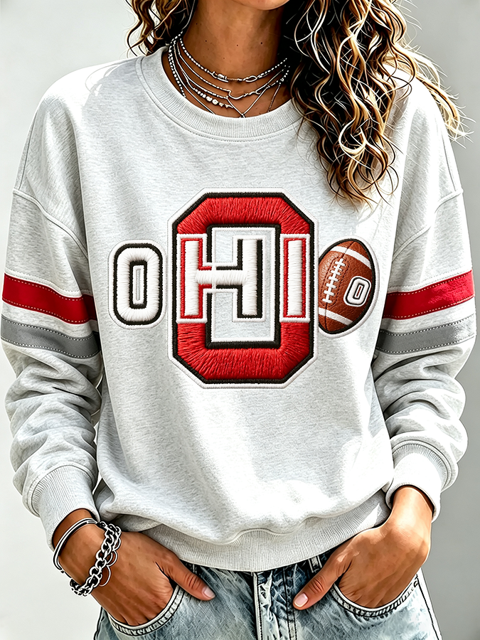 Ladies' Rugby Printed Round Neck T-Shirt