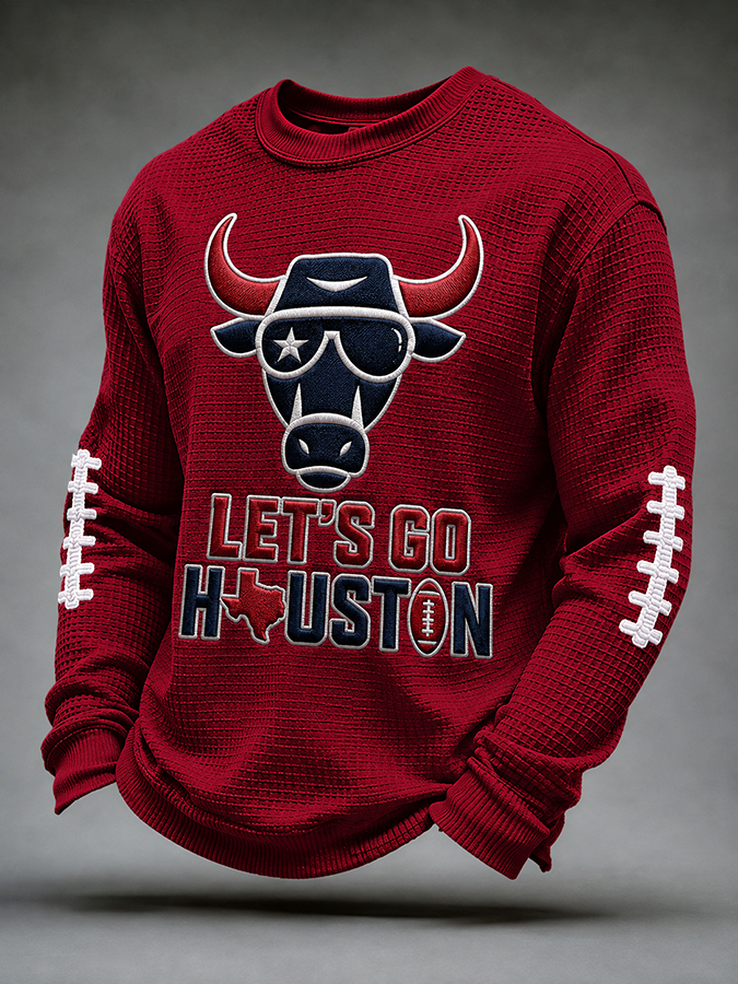 Men'S Football Enthusiast Sports Waffle Top