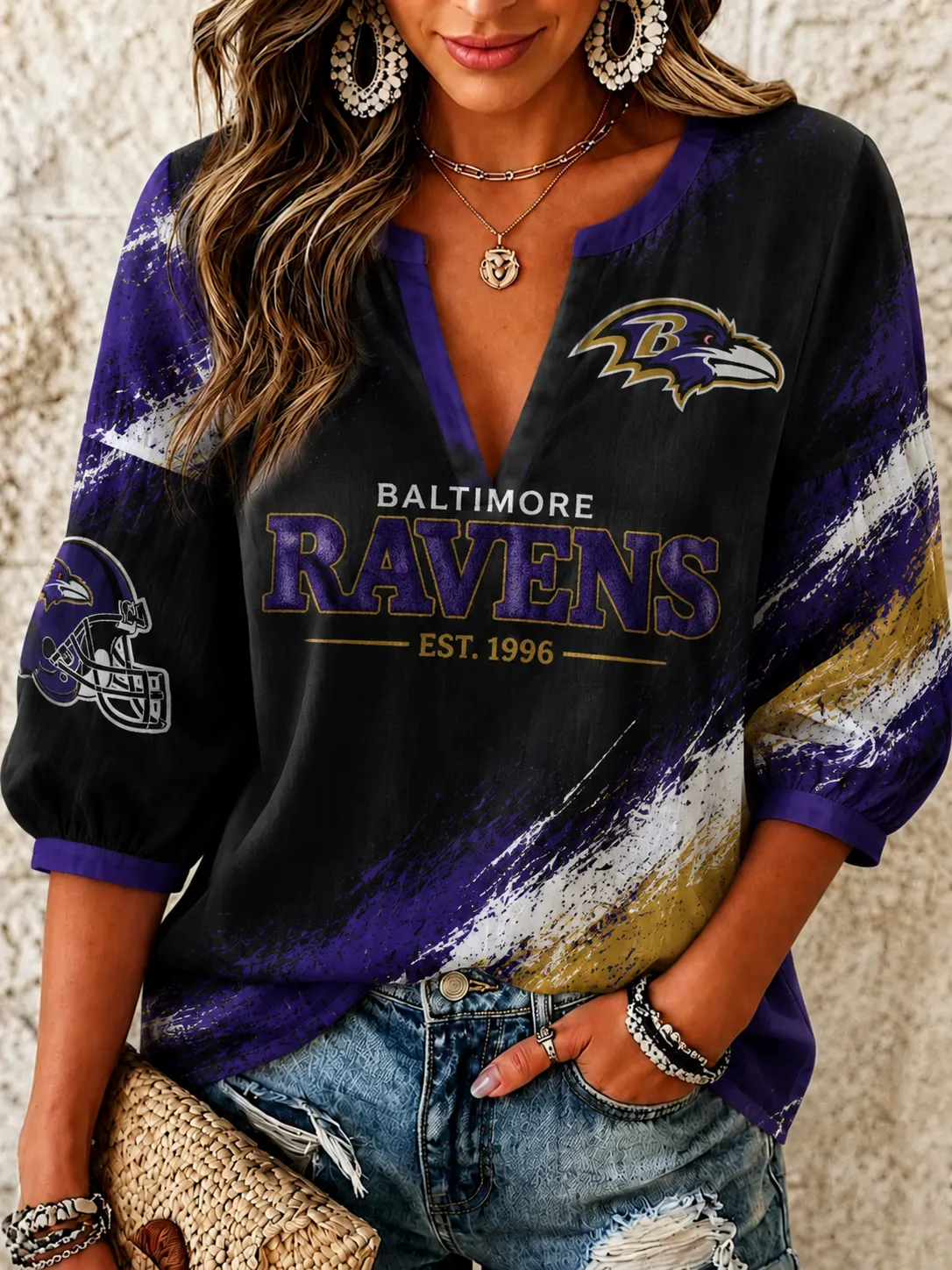 Women's Football Print Shirt