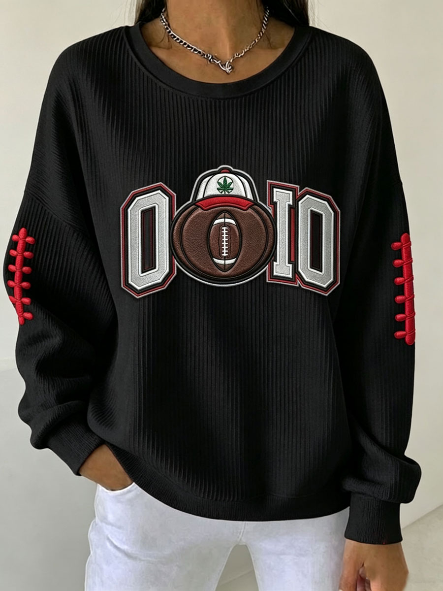 Women's Football Fan Printed Vintage Hoodie
