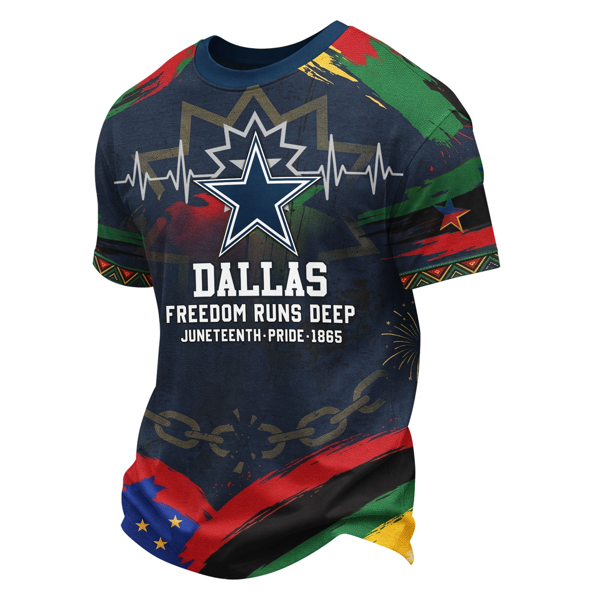 Dallas Cowboys | Premium NFL Juneteenth Freedom Runs Deep 3D Shirt HY