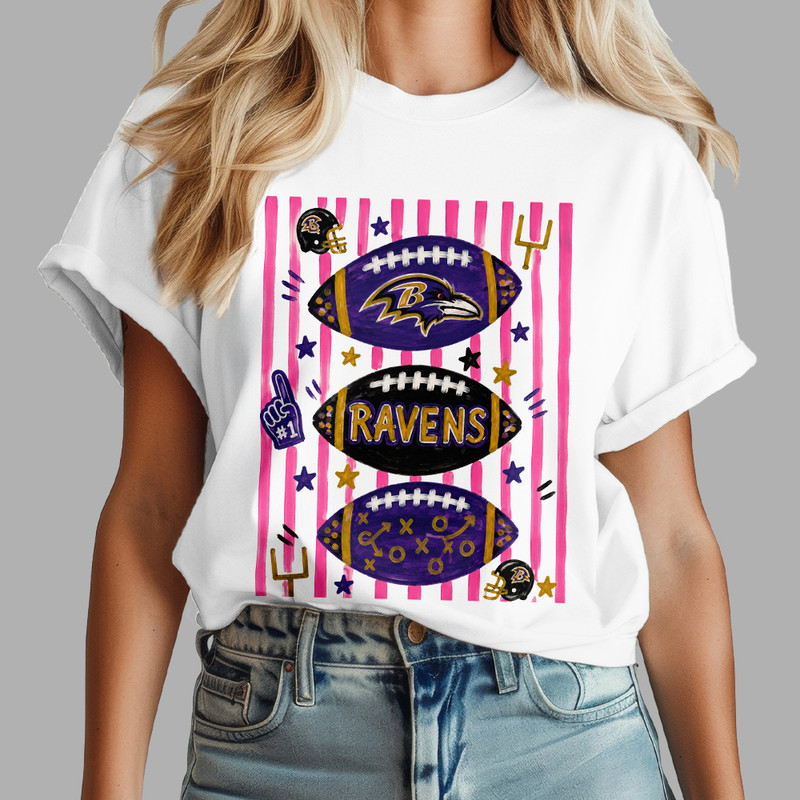 Baltimore Ravens | Premium NFL Funky Striped Art 3D Shirt HY