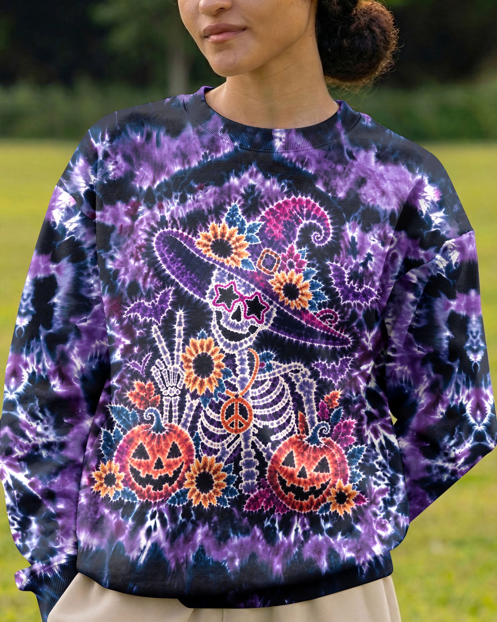 HIPPIE WITCH SKELETON HALLOWEEN ALL OVER PRINT