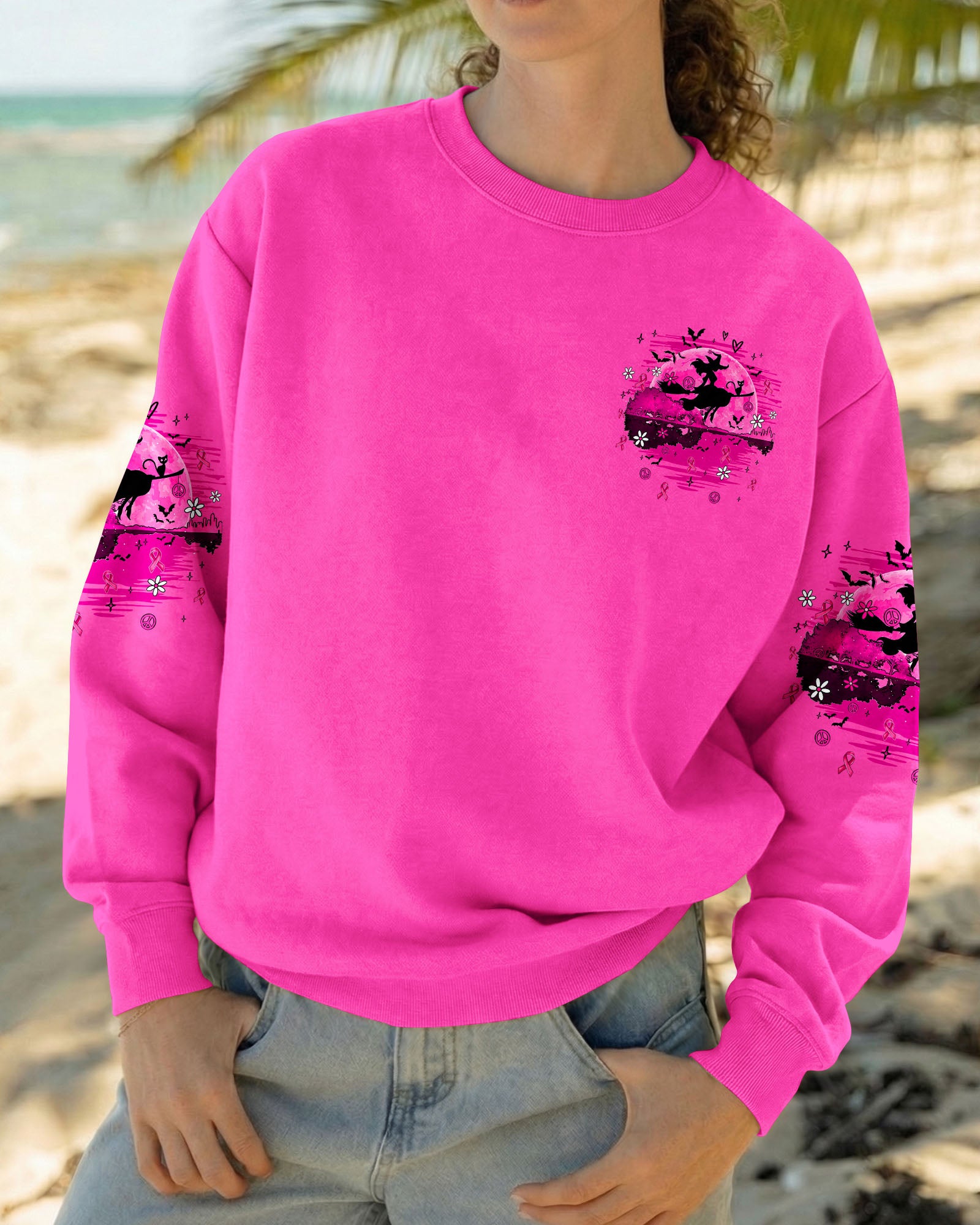 IN OCTOBER WE WEAR PINK HALLOWEEN BREAST CANCER AWARENESS ALL OVER PRINT