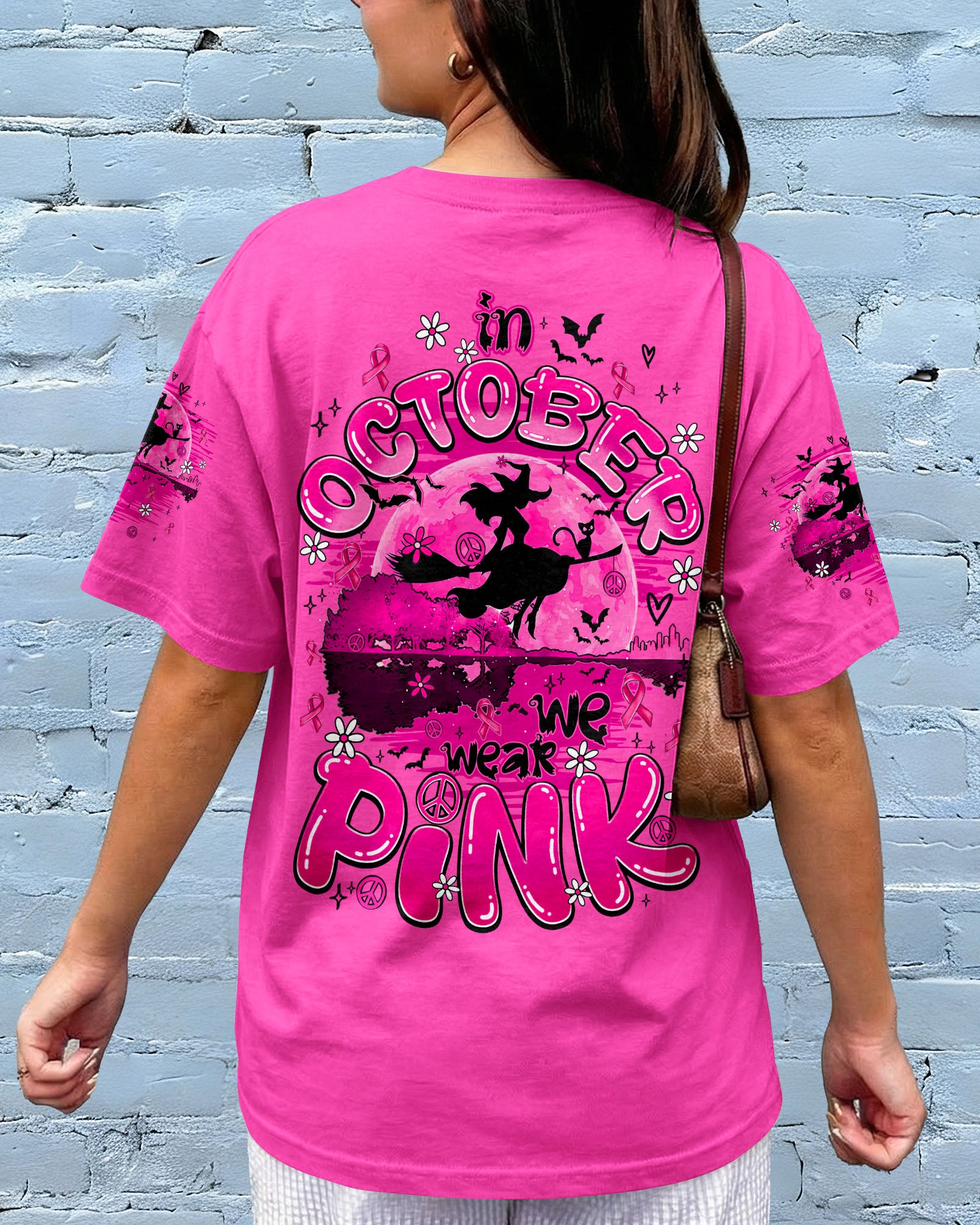 IN OCTOBER WE WEAR PINK HALLOWEEN BREAST CANCER AWARENESS ALL OVER PRINT
