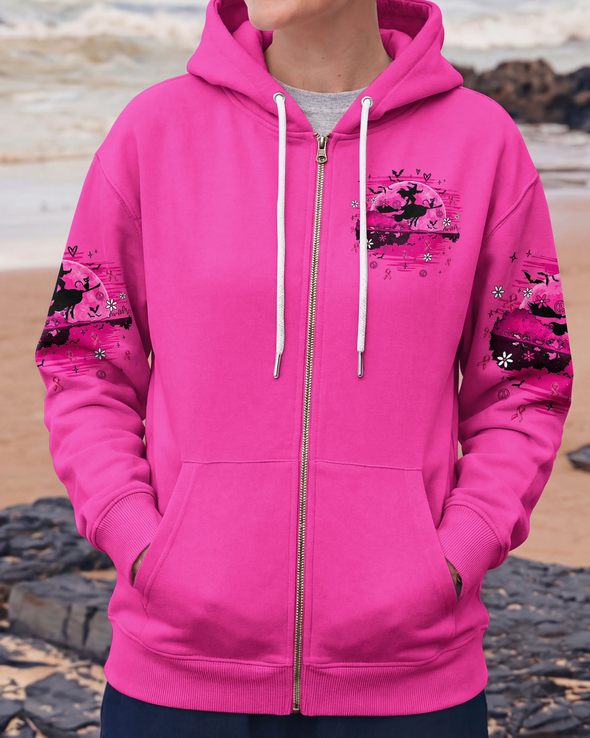 IN OCTOBER WE WEAR PINK HALLOWEEN BREAST CANCER AWARENESS ALL OVER PRINT