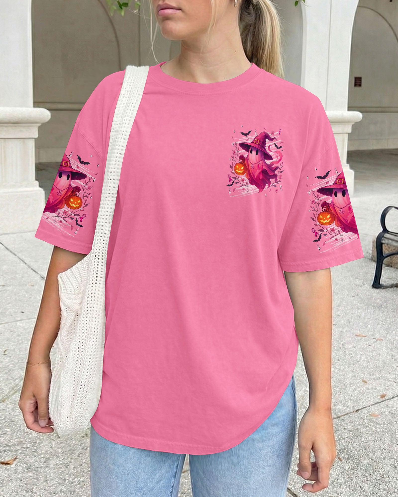 IN OCTOBER WE WEAR PINK HALLOWEEN BOO BREAST CANCER AWARENESS ALL OVER PRINT