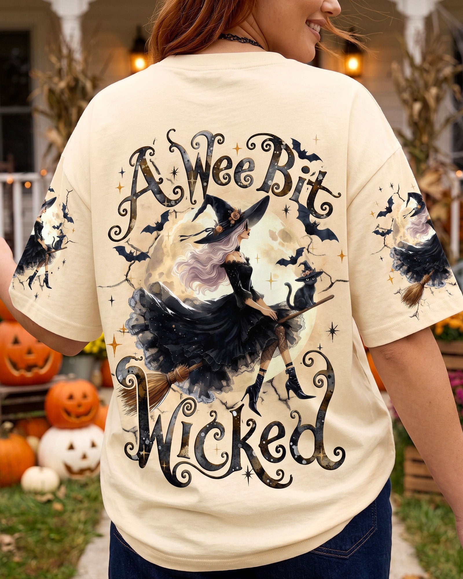 A WEE BIT WICKED HALLOWEEN WITCH ALL OVER PRINT