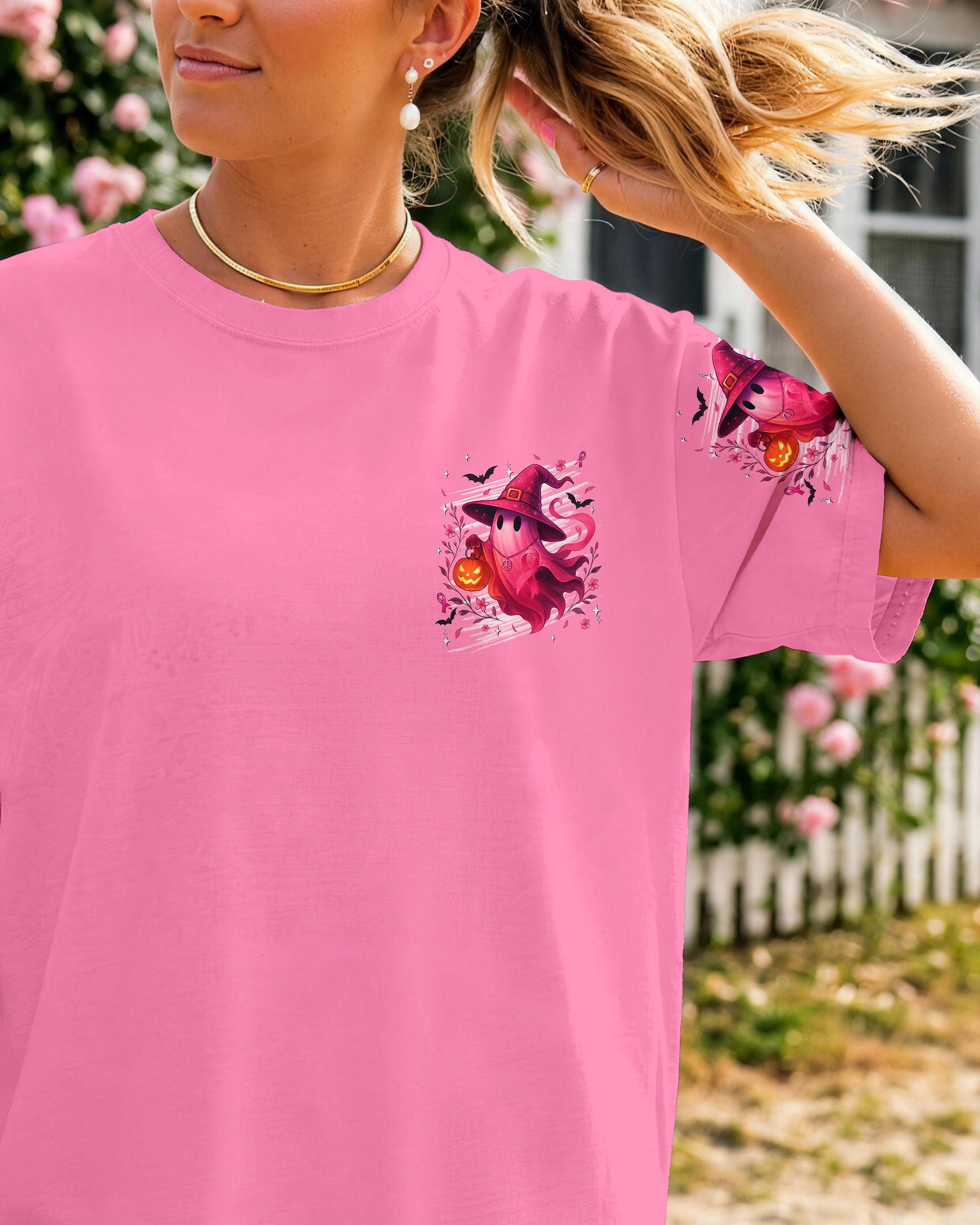 IN OCTOBER WE WEAR PINK HALLOWEEN BOO BREAST CANCER AWARENESS ALL OVER PRINT